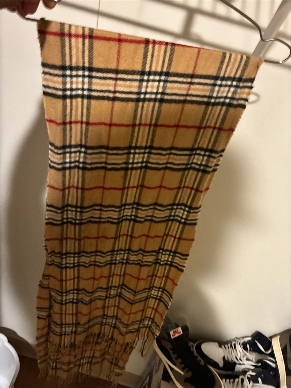 Burberry Lambswool Scarf Nova Check Made England 66x12 Vintage